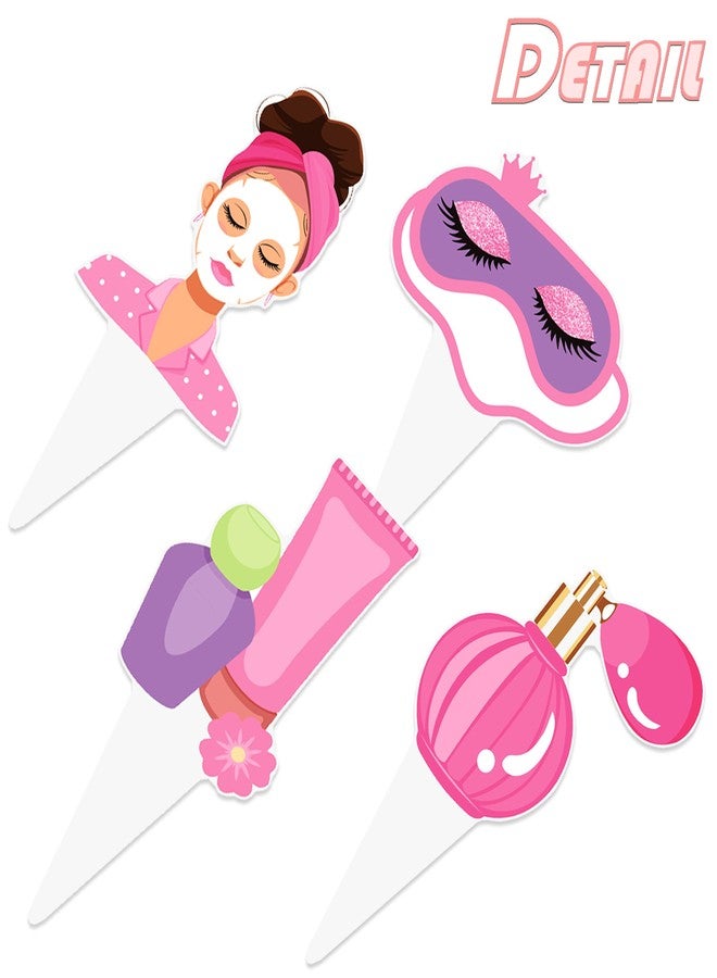 umoni Spa Cupcake Toppers Spa Party Decorations 48PCS Eye Mask Cake Decorations Spa Day Cupcake Picks Make Up Party Decorations for Girls Spa Theme Bridal Shower Supplies - Image 4