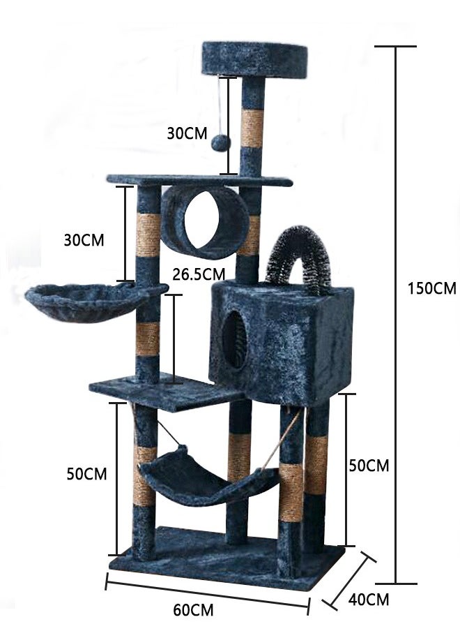 Yolu Large Wooden Cat Tree , Multi-Level Activity Cat Tower Furniture For Cat 60x40x150 Cm  - Image 2
