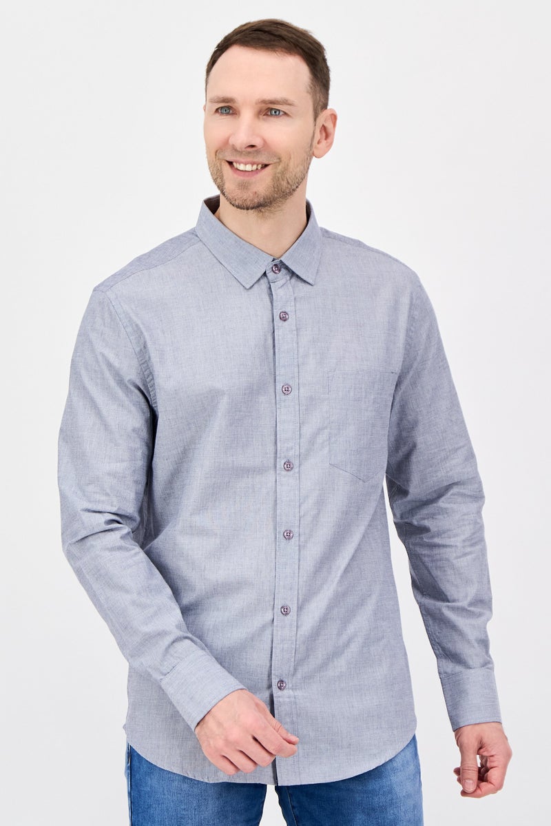 Aeropostale قميص كاجوال رجالي بأكمام طويلة وقصة عادية، أزرق فاتح - Image 1