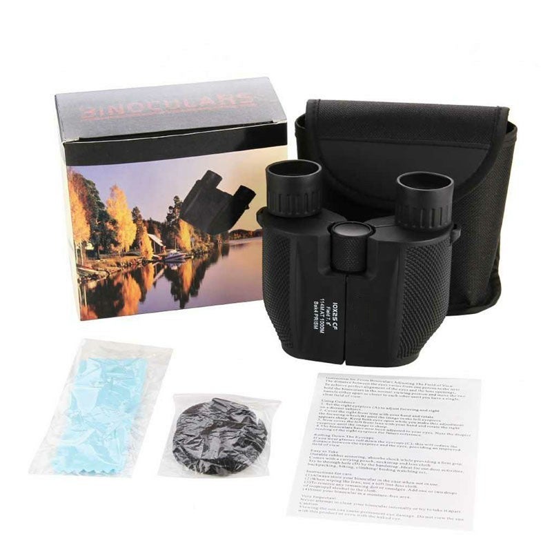 Generic 10X25 small Paul outdoor mini portable HD high power binoculars microscopic night vision factory in stock 10x25 little paul/black