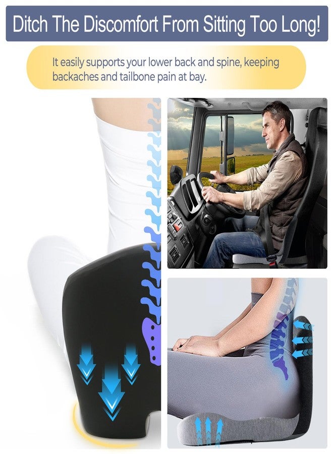 Mosxoed Ergonomic Seat Cushion with Adjustable Strap, Memory Foam Office Chair Seat Cushion with L-Shaped Design, Car Seat Cushion Fits for Truck Driver Semi Truck, Gaming Chair, Desk, Light&Dark Gray - Image 5