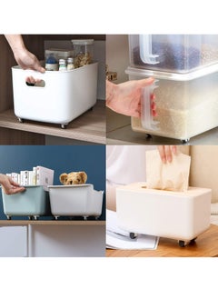 Generic Self-Adhesive Mini Pulleys for Storage Boxes - 8 Pack White Non-Rotating Bottom Rollers for Easy Movement of Trays, Trash Cans, and DIY Projects - Single Row Design.  - Image 4