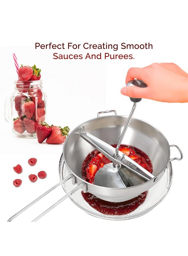 KitchTron Food Mill with 3 Grinding Milling Discs,Bowl & Milling Handle.Dishwasher Safe Stainless Steel meal grinder Perfect food mill for tomato, Potato Masher, Vegetable Chopper, Baby Food Processor - Image 2