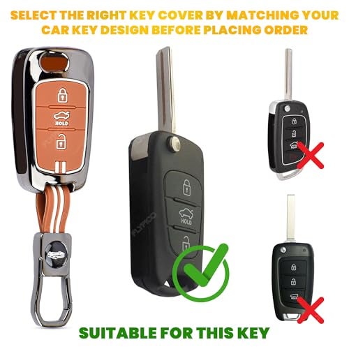 Coll of Fest Premium Black Chrome Metal Silicone Key Cover – Glow-in-The-Dark, Waterproof, Shockproof Key Fob Protector for Hyundai i10 | i20 (Old) 3 Button Flip Smart Key - Image 2