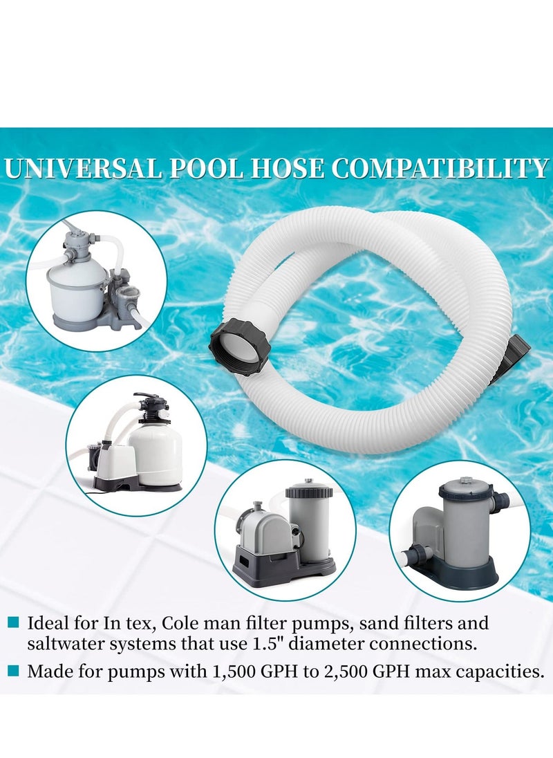 SYOSI - Pool Pump Hoses Adapter - 1.5" Diameter, 59" Long, Pool Replacement Hose for Above Ground Pools, Compatible with Intexx, Coleman Filter Pumps, Sand Filters & Saltwater Systems 2 Pack - Image 1