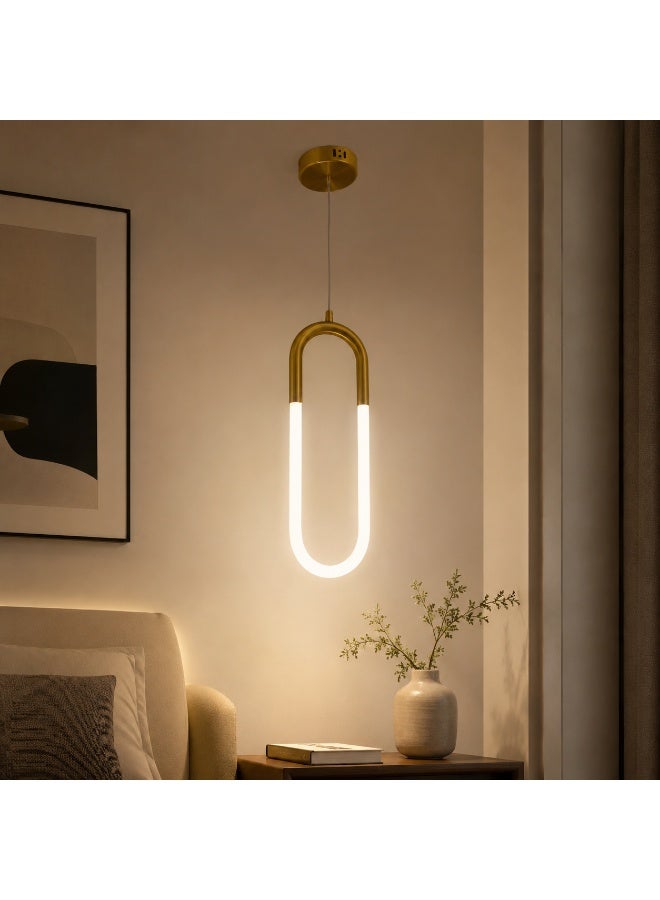 دلاية مودرن بتصميم U  ذهبي –  اضاءة ابيض + ورم - 3 حركة -  للريسبشن وغرف المعيشة - Image 2