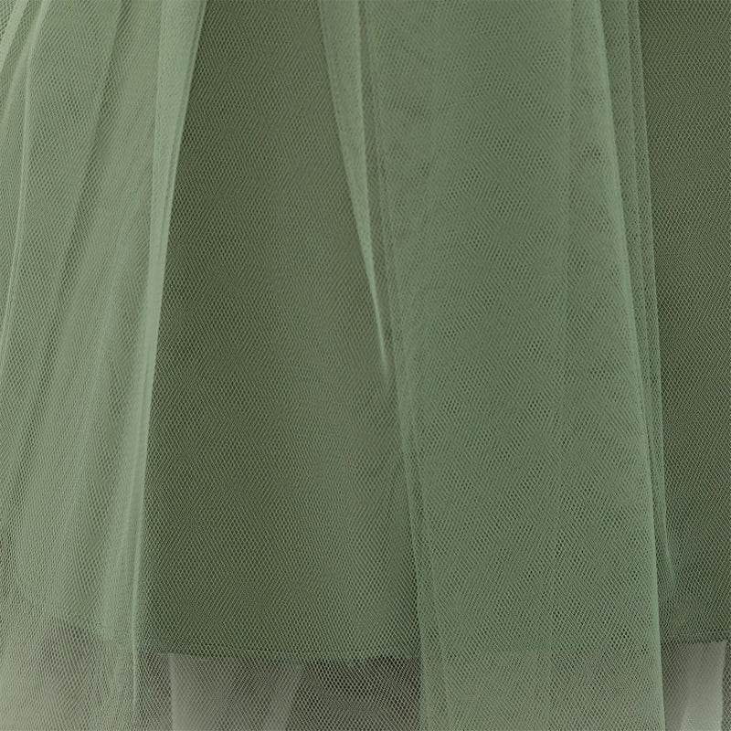 IBAKOM Baby Girl Flutter Sleeve Ruffle 6M 9M 1st 2nd 3rd Birthday Cake Smash Outfits Toddler Tea Party Pageant Prom Flower Girl Formal Wedding Dress Infant Christmas Easter Clothes Sage Green 9-12 Months - Image 5