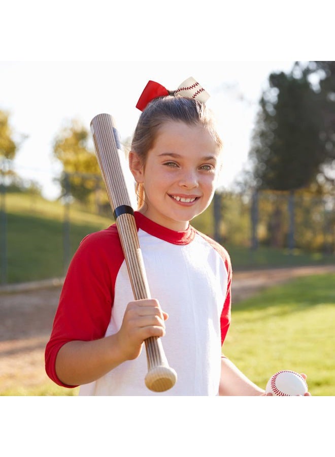Whaline 4Pcs Large Glitter Cheer Hair Bows with Elastic Ponytail Holders - Red and White Cheerleading Hair Accessories for Teens Toddlers, 7.5 Inch - Image 5