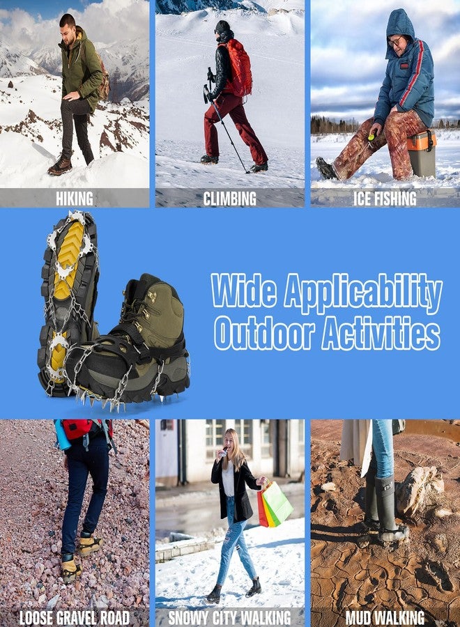 Tomaje 24 Spikes Crampons for Shoes, Anti Slip Ice Cleats for Shoes and Boots, Traction Ice Snow Grip with Stainless Steel Spikes and Silicone Men Women for Hiking, Walking, Climbing, Jogging,Fishing - Image 3