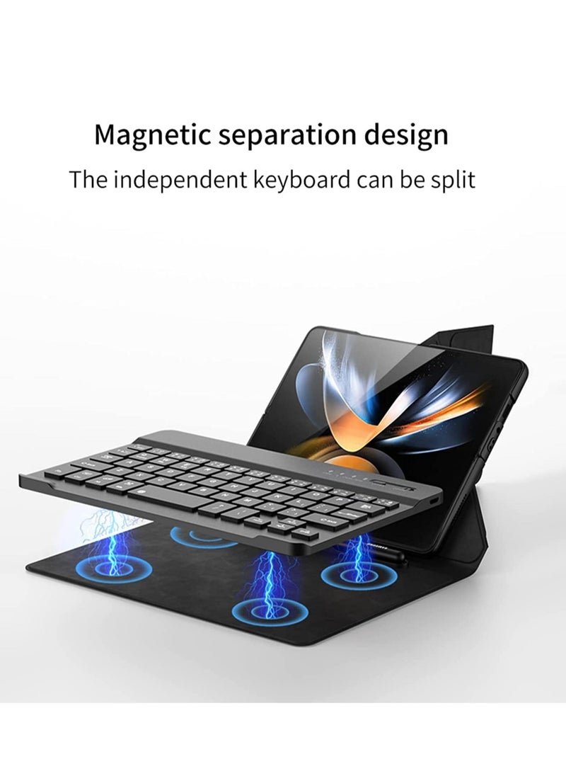 ELTRAZONE - Samsung Galaxy Z Fold 4 Bluetooth Compatibility:  Ensure that the case is designed specifically for your tablet model, with precise cutouts for buttons, ports, cameras, and other features.Keyboard Cas - Image 1
