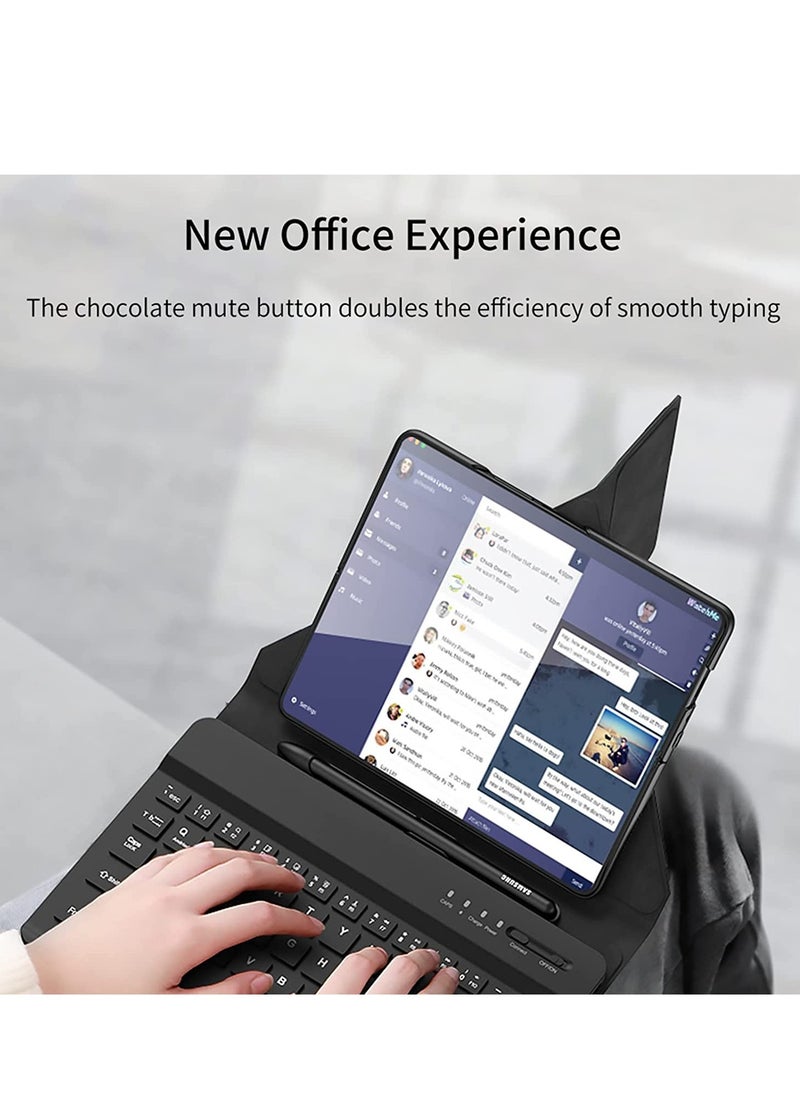 ELTRAZONE - Samsung Galaxy Z Fold 4 Bluetooth Compatibility:  Ensure that the case is designed specifically for your tablet model, with precise cutouts for buttons, ports, cameras, and other features.Keyboard Cas - Image 1