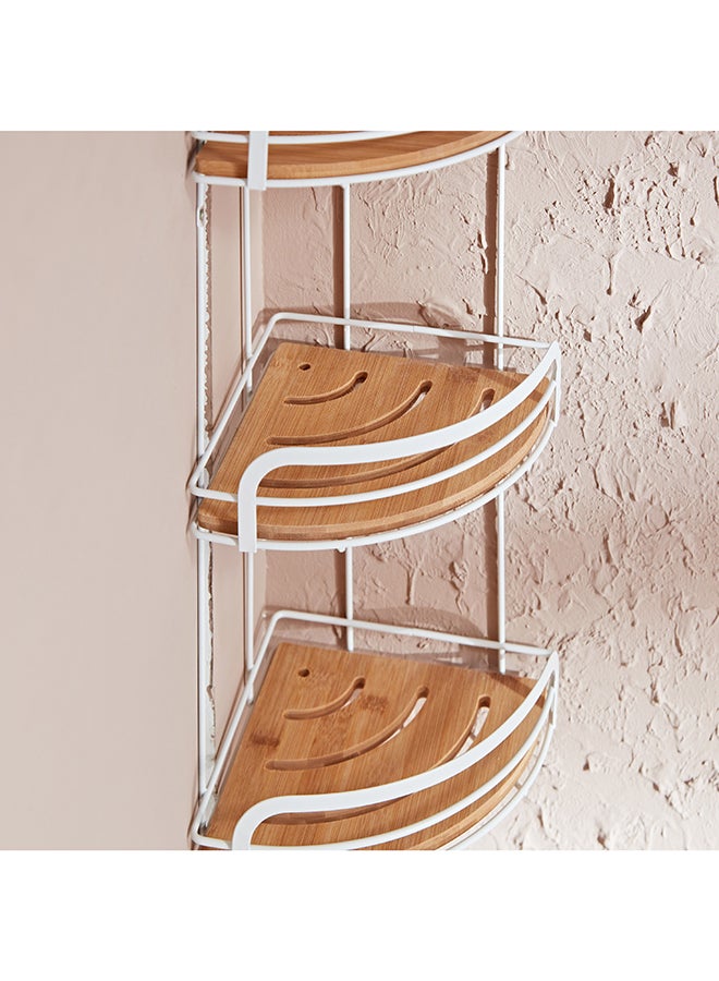 هوم بوكس رف زاوية بامبو بثلاث طبقات صديق للبيئة ٢١ × ٤٩ × ٢١ سم - Image 4