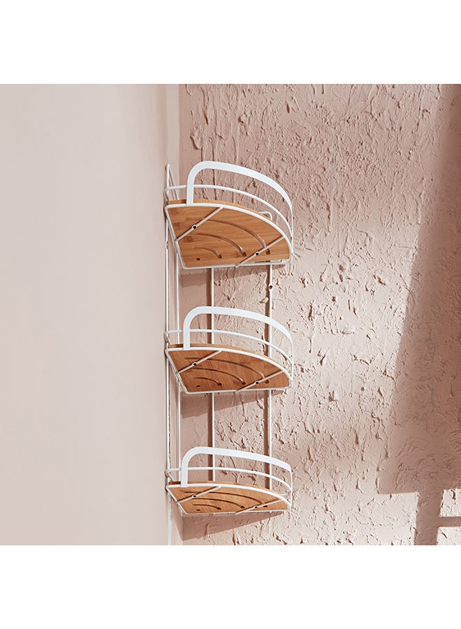 هوم بوكس رف زاوية بامبو بثلاث طبقات صديق للبيئة ٢١ × ٤٩ × ٢١ سم - Image 3