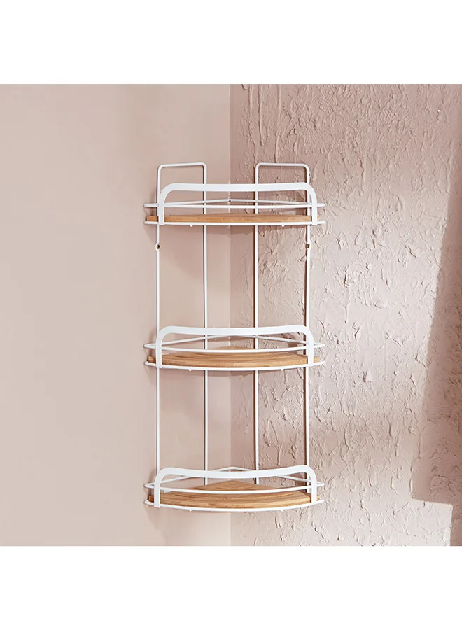 Home Box Eco 3-Tier Bamboo Corner Rack 21 x 49 x 21 cm