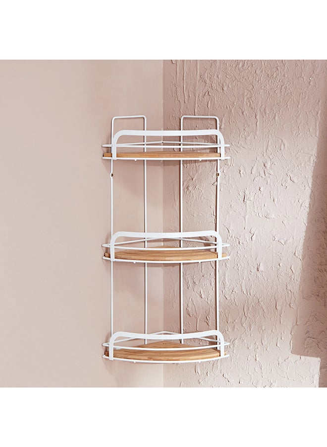 هوم بوكس رف زاوية بامبو بثلاث طبقات صديق للبيئة ٢١ × ٤٩ × ٢١ سم - Image 2