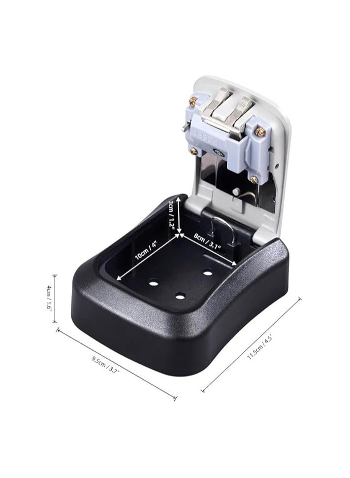 Black Silver Heavy Duty Indoor Outdoor Safe Box, 4 Digit Lock Box, Key Safe Box with Handcuffs, Weatherproof Key Storage Lock Box - Image 3