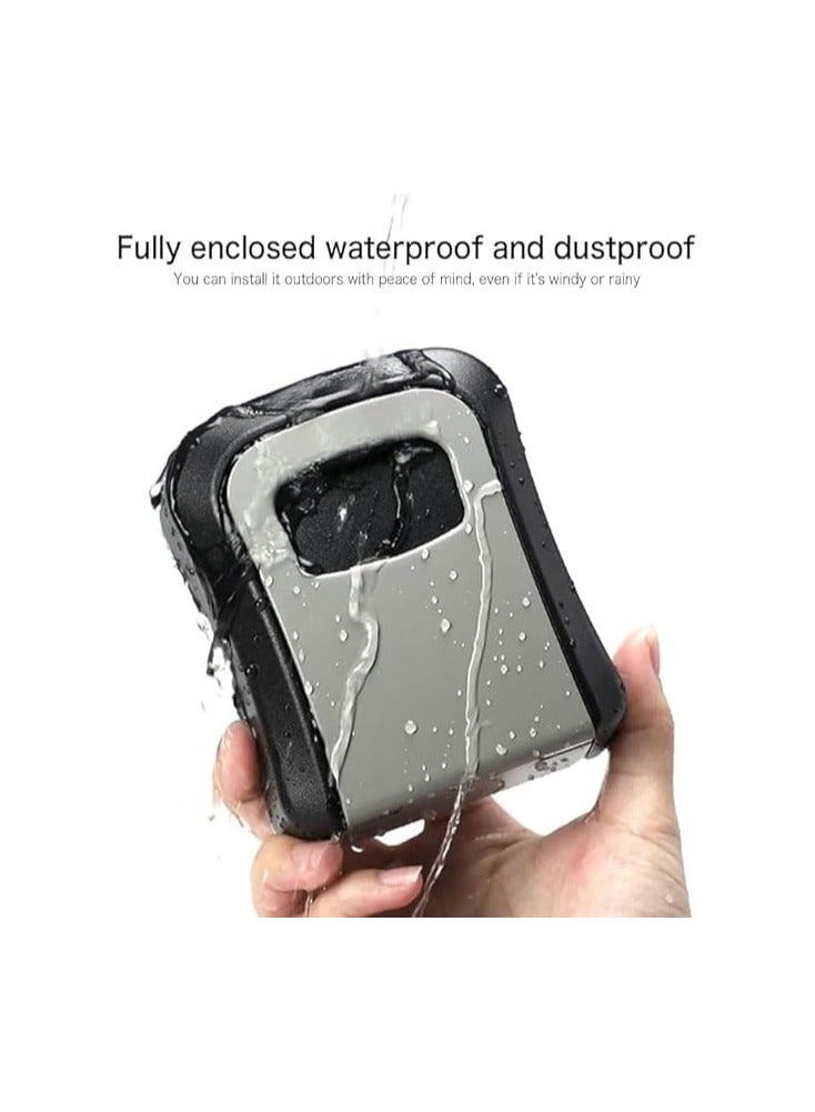 Black Silver Heavy Duty Indoor Outdoor Safe Box, 4 Digit Lock Box, Key Safe Box with Handcuffs, Weatherproof Key Storage Lock Box - Image 5