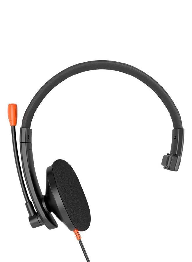 Meetion USB Single Ear Telephone Headset - HP002U, Black - Image 1