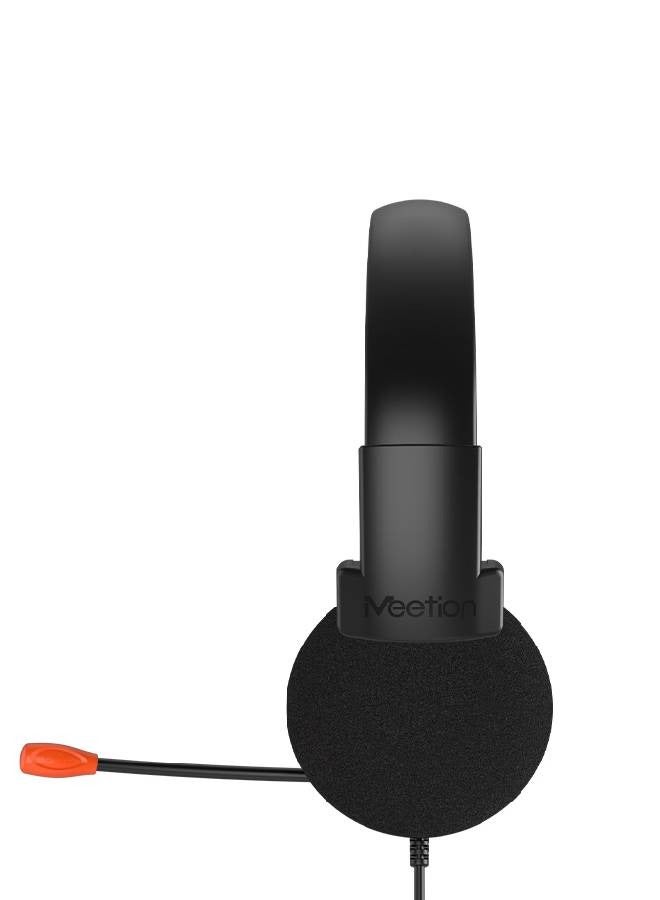 Meetion USB Single Ear Telephone Headset - HP002U, Black - Image 5