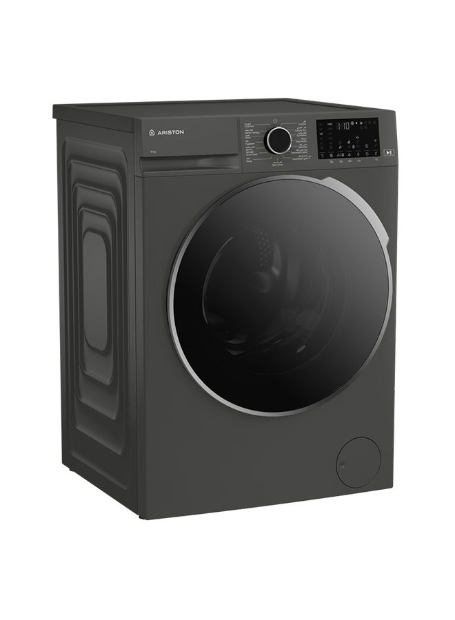 أريستون Washer Front Load - 10 Kg Washing - 15 Programs ARWF10142DMSA Grey - Image 2