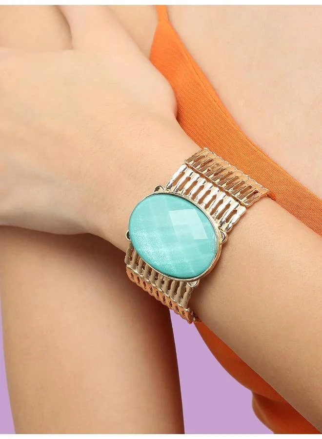 سوهي سوار الحفلة المصمم من الحجر المطلي بالذهب