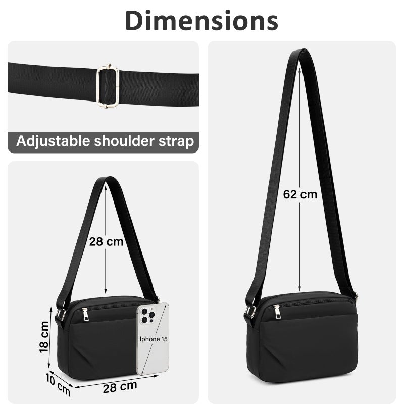 oscaurt Small Crossbody Bags for Women Travel Quadruple Zip Crossbody Purse Trendy Shoulder Handbags Cell Phone Purses with Wide Strap - Image 4