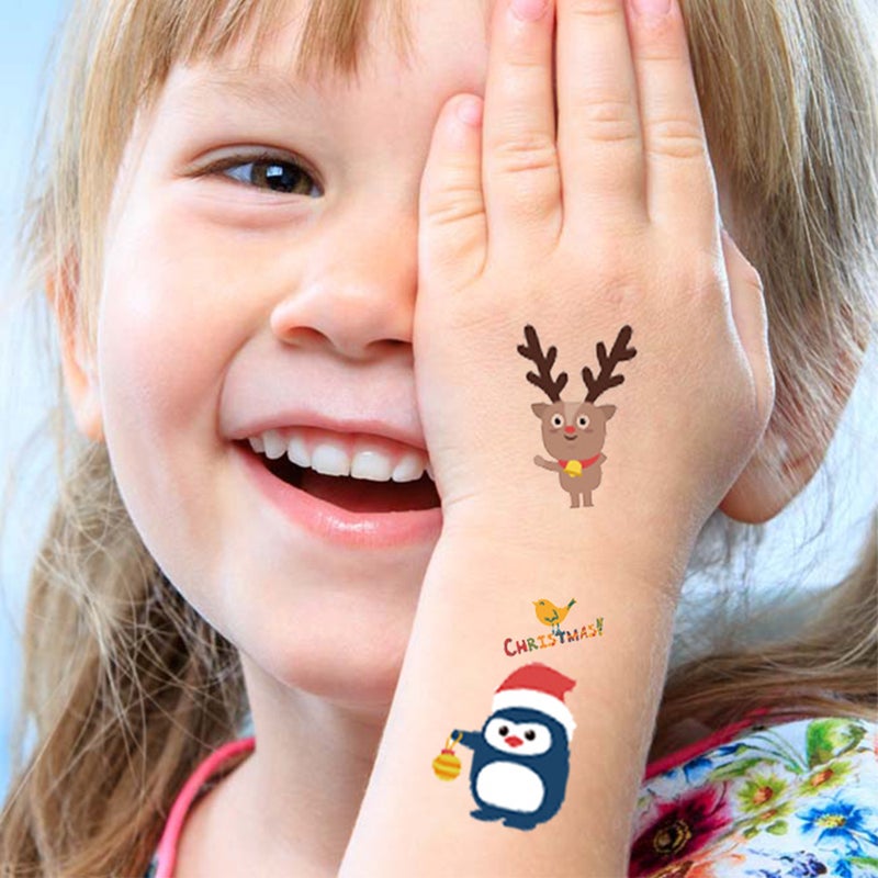 New Cross-Border Christmas Color Tattoo Stickers Waterproof and Sweat-Proof Children's Cartoon Snowflake Face Temporary Decorative Stickers - Image 4