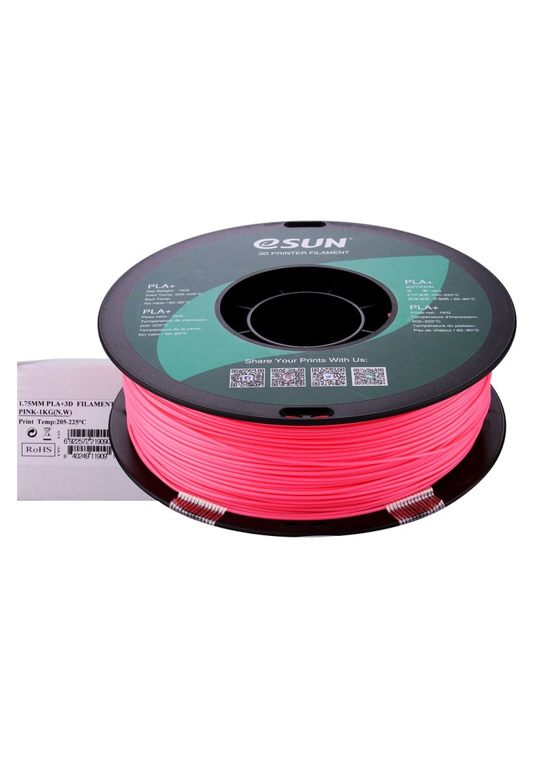 eSUN - Esun 3D Printer Filament PLA+ 1.75 mm Dimensional Accuracy +/- 0.05 mm 1 Kg (2.2 lbs) Spool 3D Printing Material for 3D Printers – Pink - Image 1