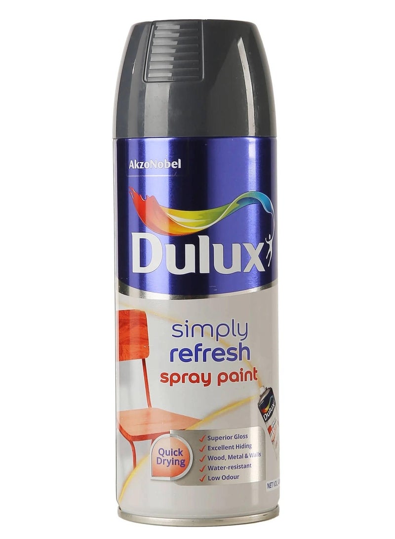 Dulux Simply Refresh Spray Paint 400 ML Gloss Machine Grey - Image 1
