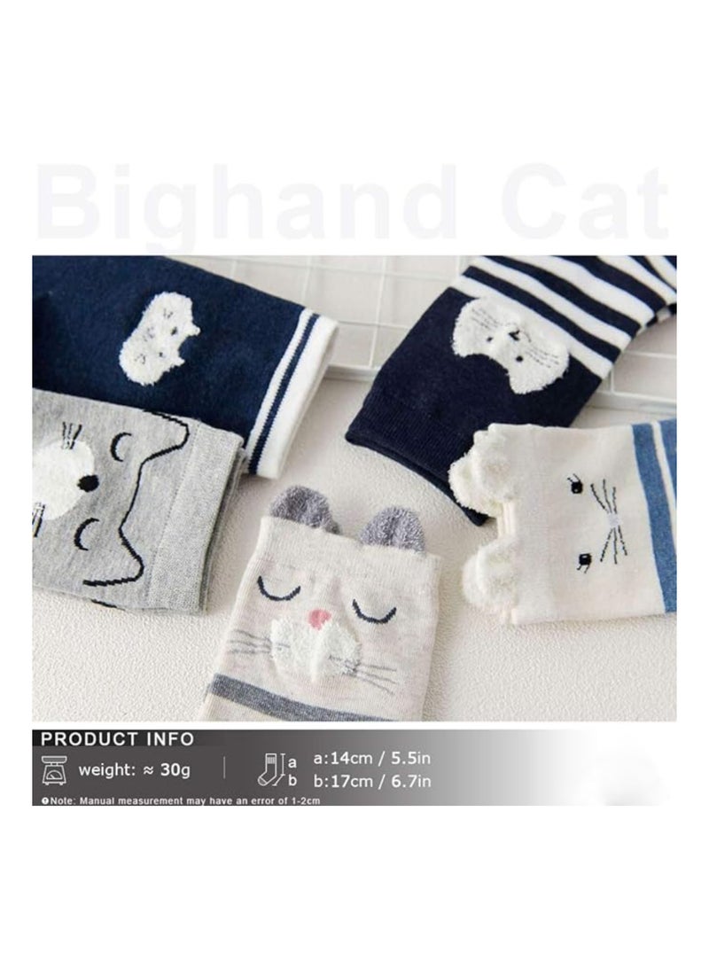 5 Pairs of Women's Cute Animal Patterned Novelty Cotton Crew Socks - Fun and Adorable Animal Designs for Women, Perfect for Adding a Touch of Whimsy to Your Sock Collection! - Image 2