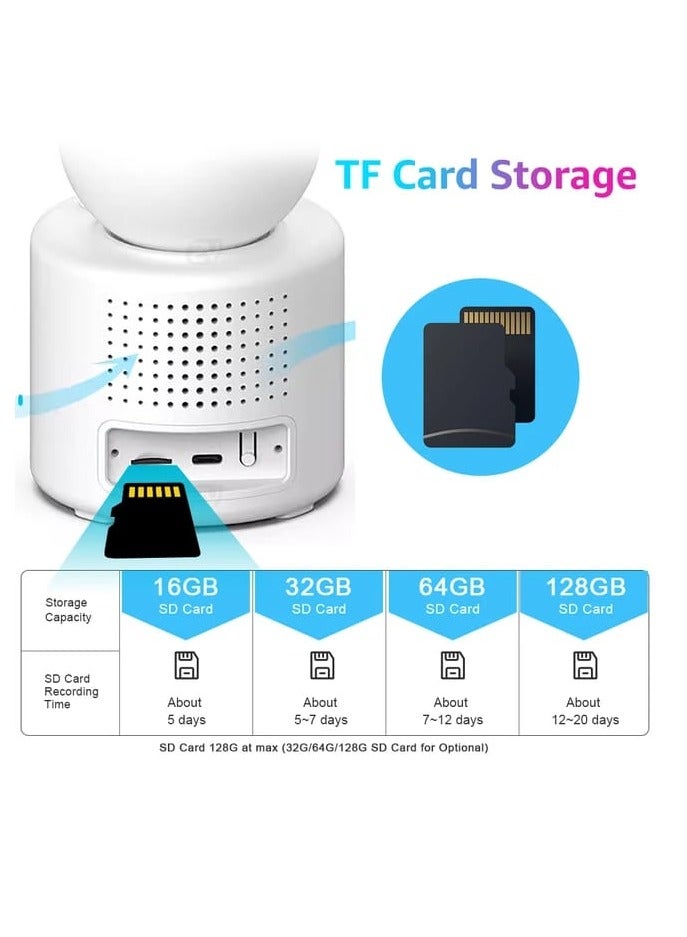 كاميرا PT لمكالمات الفيديو بتقنية WIFI عالية الدقة بالكامل مع اكتشاف مجسم للمكالمات بنقرة واحدة ورؤية ليلية بالأشعة تحت الحمراء عن طريق تطبيق الهاتف المحمول - Image 4