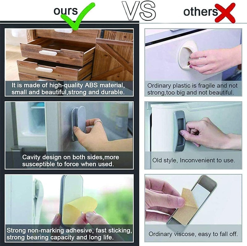KPNG Self-Stick Instant Cabinet Drawer-Humanity Handle Helper Auxiliary for Kitchen Cabinet Knobs, Window Sliding Door-Wardrobe Push Pull Helper Stick-on Handles (Black, Pack of 4) - Image 3