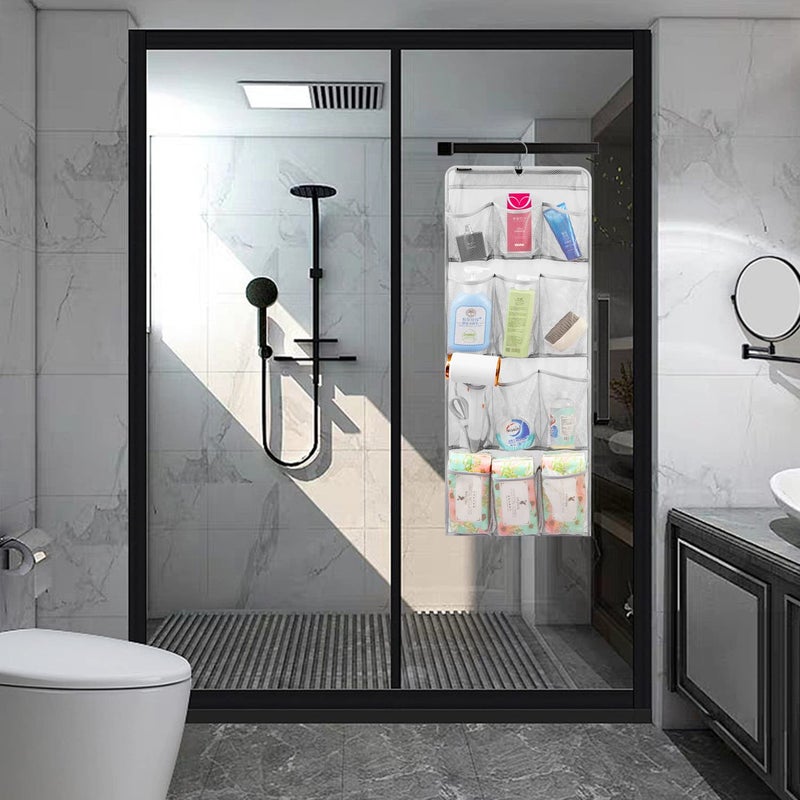 ANZORG Mesh Shower Organizer Hanging Caddy Quick Dry Bathroom Storage for Toiletry Accessories with Rotating Hanger (12 Pockets) - Image 5