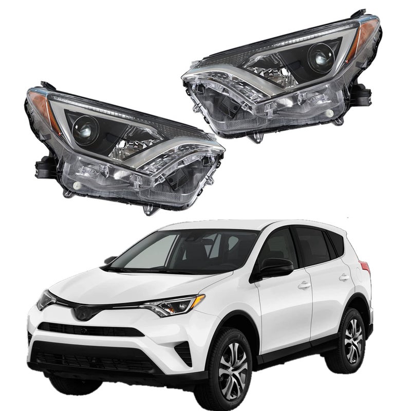 munirater 811500R080 811100R080 Left Right Headlights Assembly Headlamps Replacement for Rav 4 2016 2017 2018 Driver Passenger Side