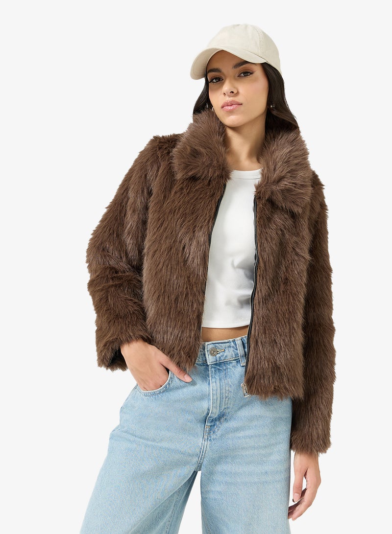 Ginger Cozy Faux Fur Short Jacket - Image 1