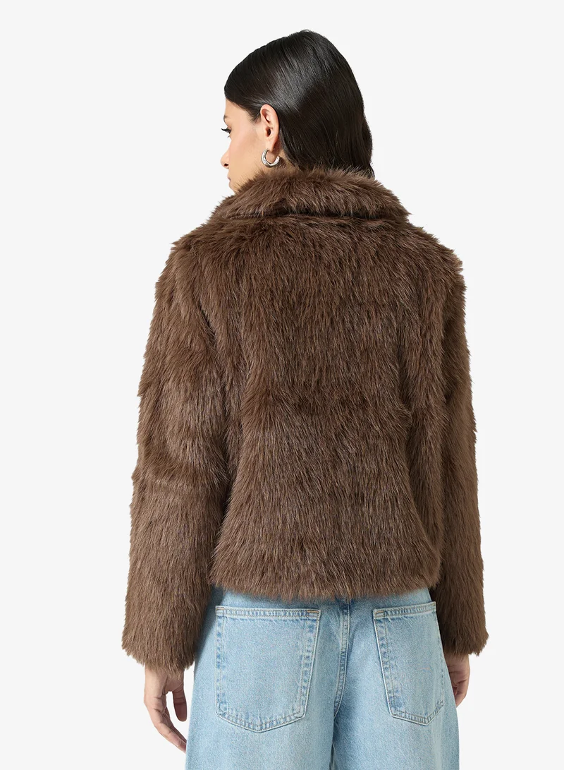 Ginger Cozy Faux Fur Short Jacket