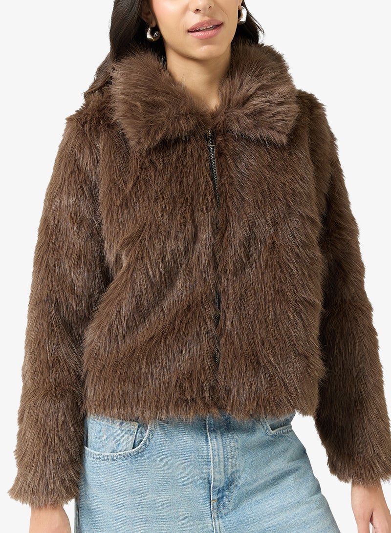 Ginger Cozy Faux Fur Short Jacket - Image 3