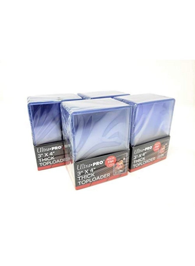 Ultra Pro 4 55pt Top Loaders - 25 Toploaders Per Pack (100 Total) - Thick Action Packed Baseball, Football, Basketball, Hockey, Gaming - Image 1