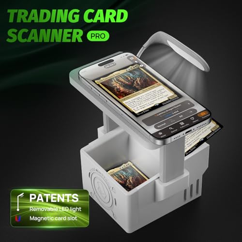 OSTENBIG Card Scanner Pro for Trading Cards MTG TCG Card Scanner Stand with LED Light and Magnetic Base Quickly Scan and Price Check Unsleeved Collectible Cards Compatible with ManaBox App - Image 3