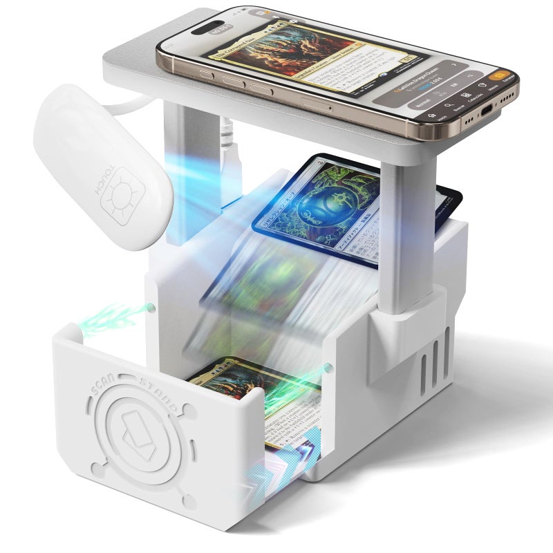 OSTENBIG Card Scanner Pro for Trading Cards MTG TCG Card Scanner Stand with LED Light and Magnetic Base Quickly Scan and Price Check Unsleeved Collectible Cards Compatible with ManaBox App - Image 2