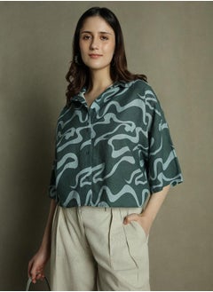 Dennis Lingo Relaxed Fit Green Top – Stylish and Comfortable  - Image 1