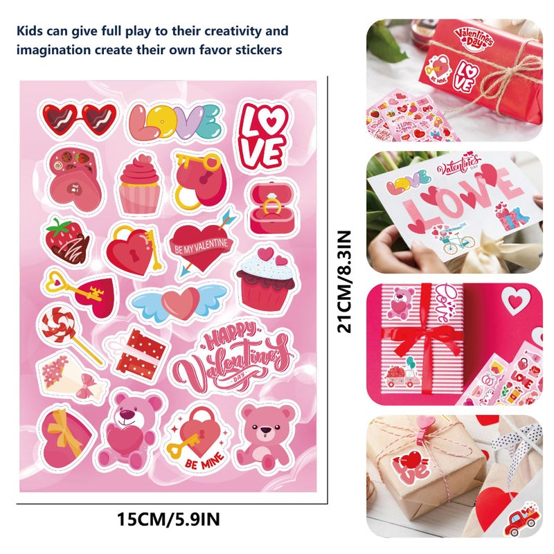 Children's Anime Cute Cartoon Valentine's Day Love Heart Interactive Educational Puzzle DIY Face Stickers - Image 5