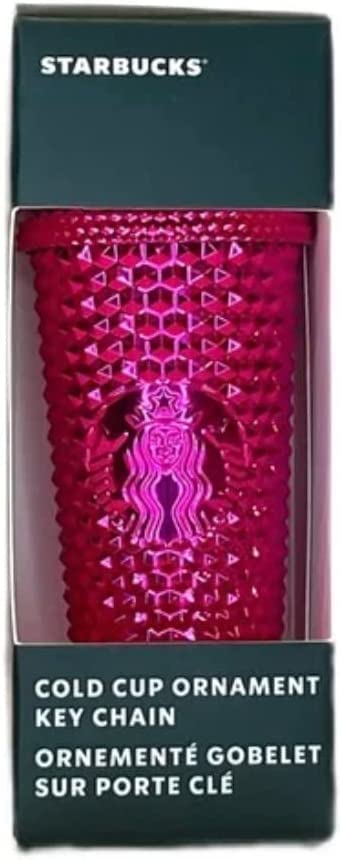 ستاربكس سانجريا (اللون الأرجواني الوردي الساخن) كوب زخرفة سلسلة مفاتيح بلينغ خريف عطلة الشتاء عيد الميلاد 2022 - Image 2