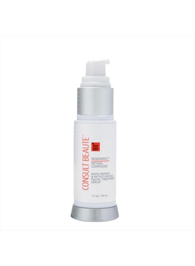 Consult Beaute Regenerol Retinol Compound Serum for Face - Rapid Repair & Retexturizing Skin Treatment for Lines and Wrinkles - Hydrating Hyaluronic Acid - AHA -1 Fl. Oz. - Image 1