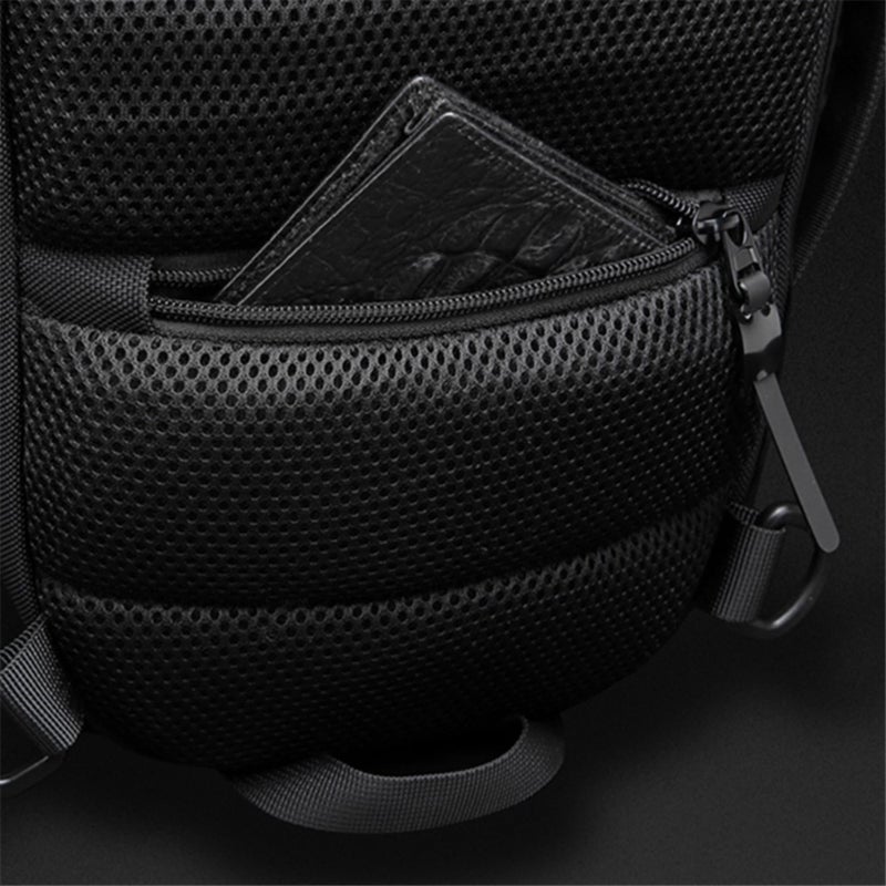 OZUKO حقيبة ظهر عابرة للماء مع تخزين متعدد المقصورات، متوافقة مع اللابتوب والتابلت، سوداء، 9509 - Image 5