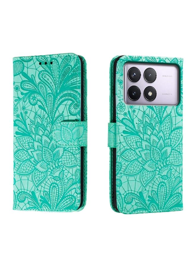The Bros Case For Xiaomi Redmi K70 Lace Flower Embossing Flip Leather Phone Case