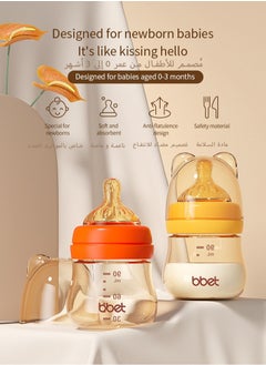 bbet Feeding Bottle ,90 ML Feeder Bottle for  0-3 Months Baby ，Baby Milk Bottle for Newborn Baby,  Milk Feeding Bottle with Wide Mouth Baby PPSU  Feeding Bottle Resistant to Falling and Anti Flatulence  - Image 2