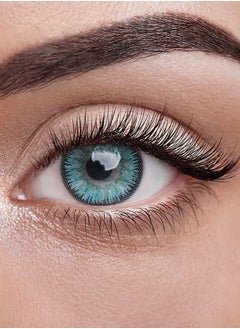 Unibling Vika Blue Yearly Colored Contact Lenses, Unisex Cosmetic Contact Lenses, Enlargement Collection, Light Blue, With Case  - Image 1