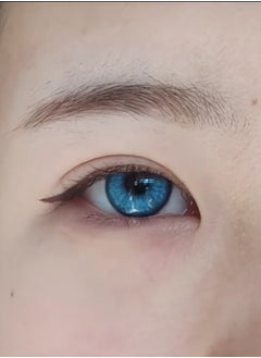 Unibling Vika Blue Yearly Colored Contact Lenses, Unisex Cosmetic Contact Lenses, Enlargement Collection, Light Blue, With Case  - Image 3