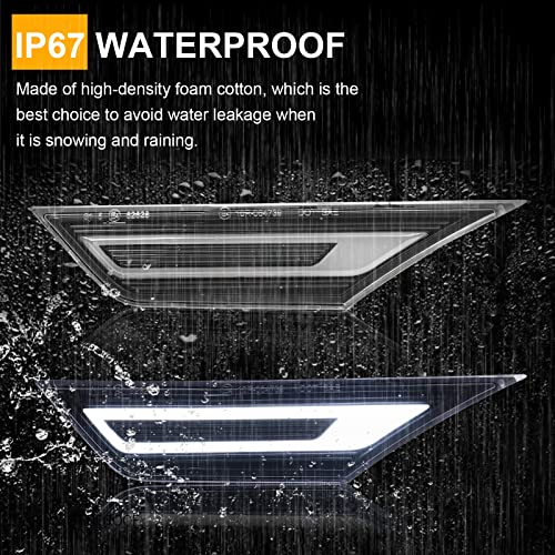 Mynoway LED Side Marker Light Replacement for Civic (10th Gen) Coupe/Hatchback/Sedan 2016-2021, 2PCS Front Side Position Fender Driving Lamp, Clear Lens - Image 5